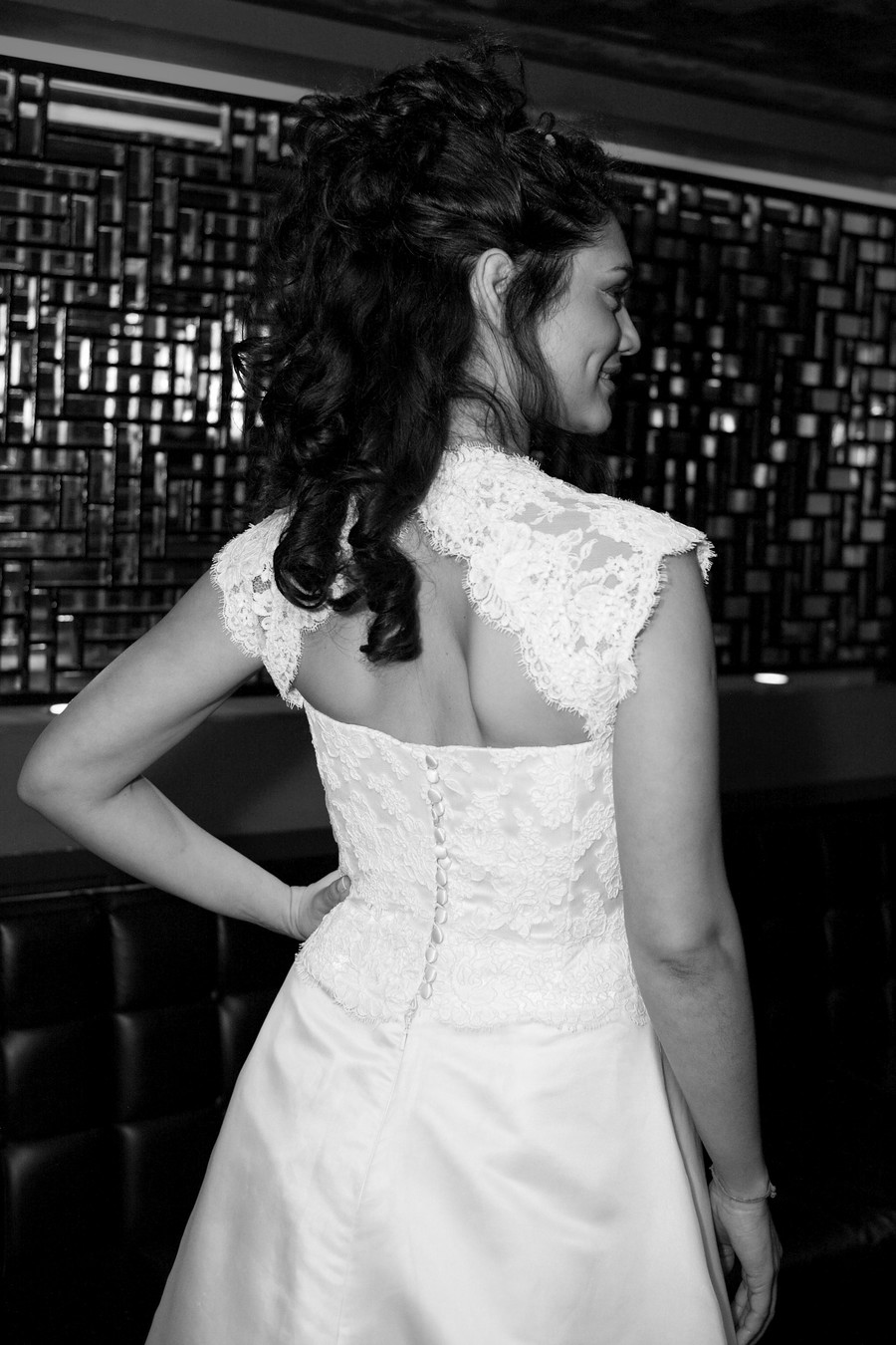 Collection: Cut out lace organza back view