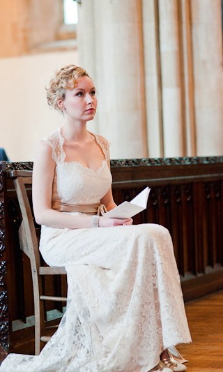 Amy in fitted lace dress