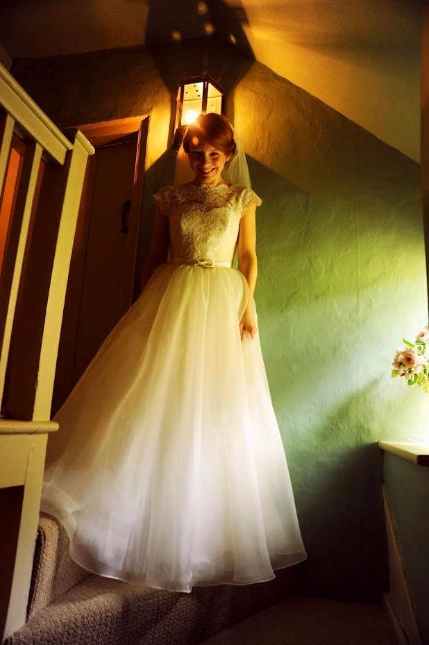 Rachel in organza and corded lace