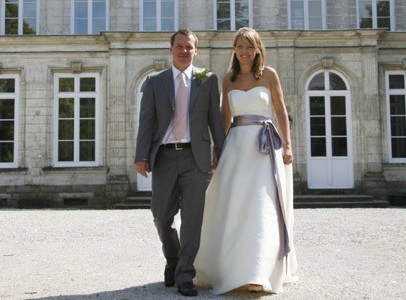 David and Jane (in strapless sparkle organza with sash)